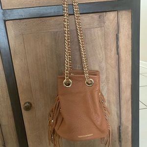 Rebecca Minkoff Cognac Fringe Bucket Bag